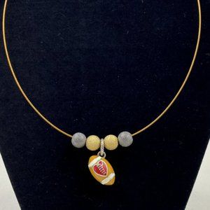 Handmade Football-Themed Necklace with Magnetic Clasp